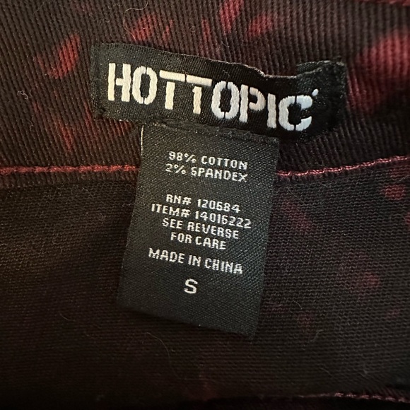 Hot Topic Black & Red Tie-Dye Denim Skirtall Size Small - Picture 5 of 9